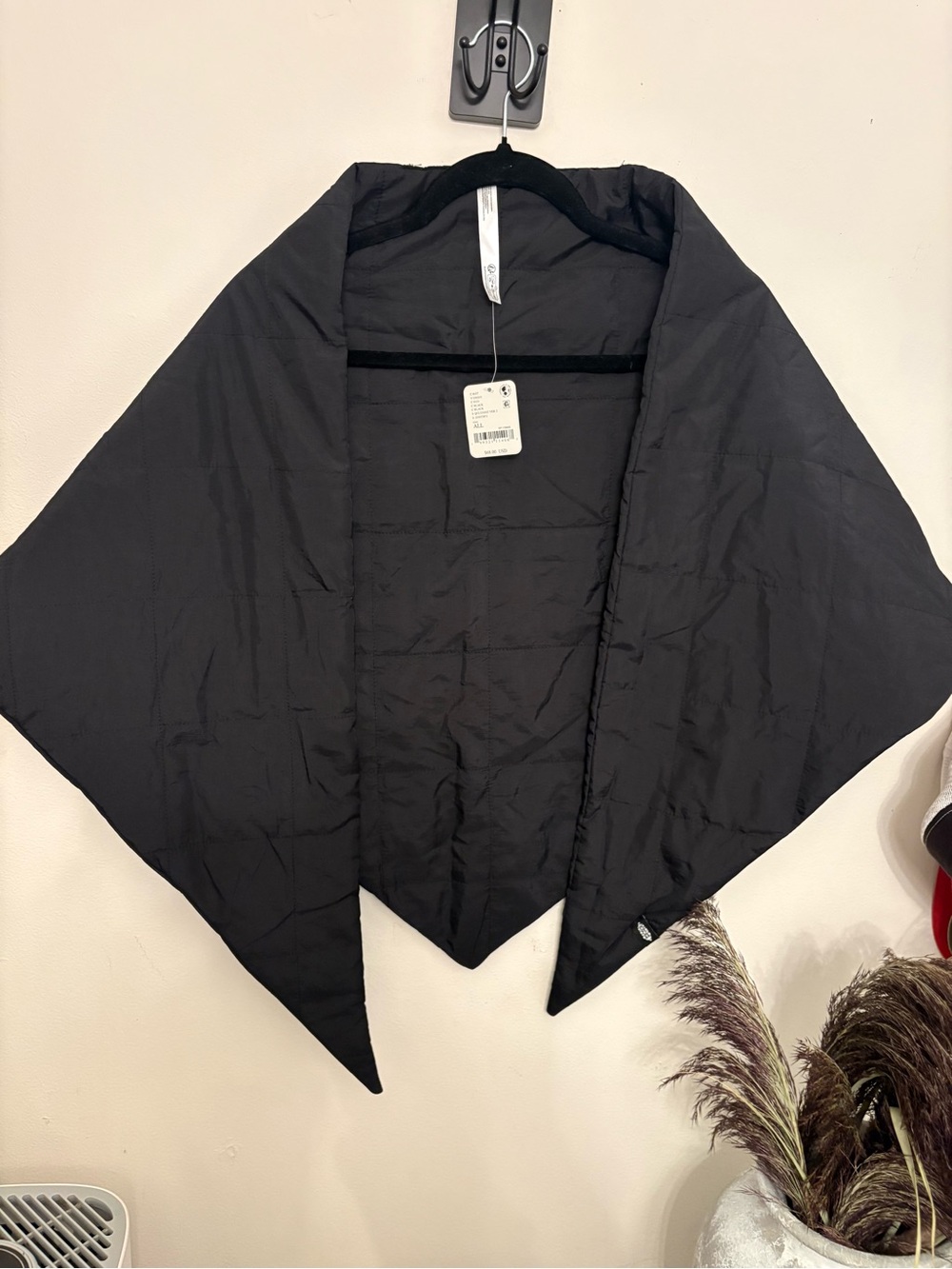 Free people Black Quilted Shawl Cape by Black one size fits all NWT